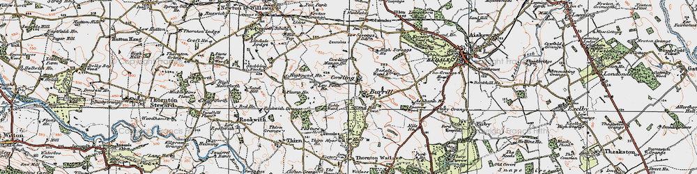 Old map of Cowling in 1925