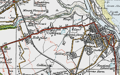 Old map of Cowpen in 1925