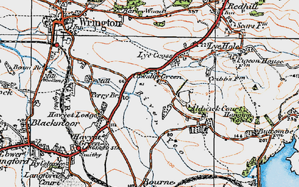 Old map of Cowslip Green in 1919