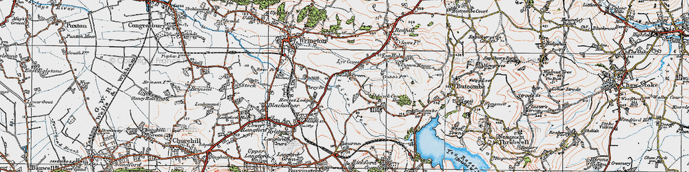 Old map of Cowslip Green in 1919