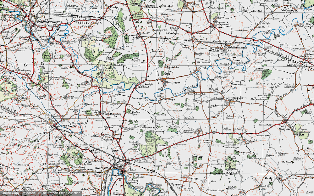 Old Map of Cowthorpe, 1925 in 1925