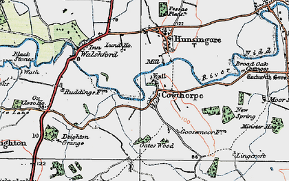 Old map of Cowthorpe in 1925