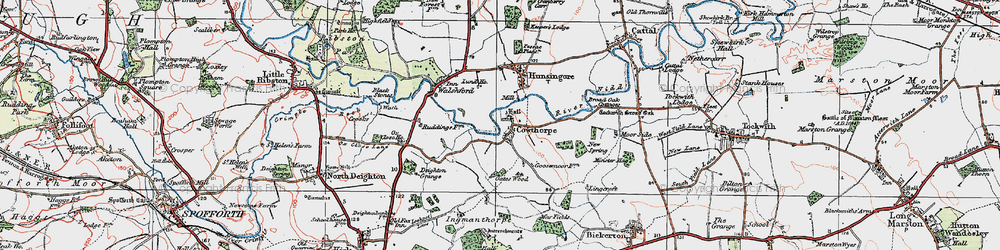 Old map of Cowthorpe in 1925