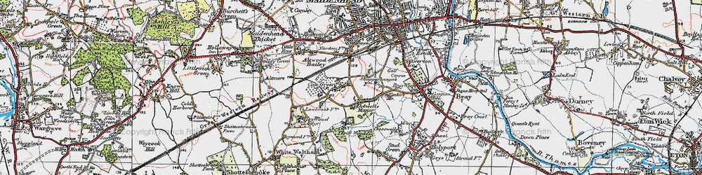Old map of Cox Green in 1919