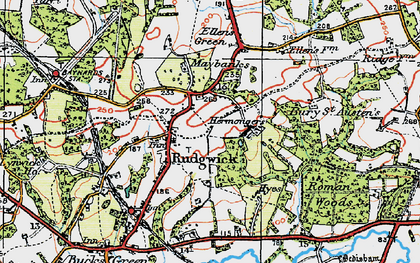 Old map of Bury St Austen's in 1920