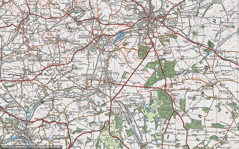Old Map of Historic Map covering Windmill Hill in 1923