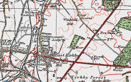Old map of Cox Moor in 1923