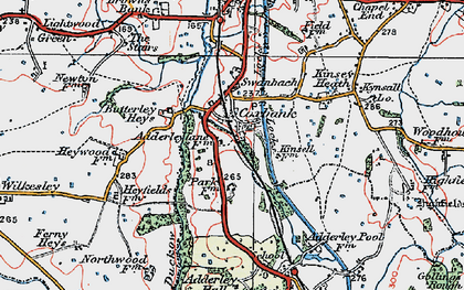 Old map of Butterley Heys in 1921