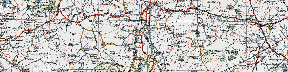 Old map of Coxbank in 1921