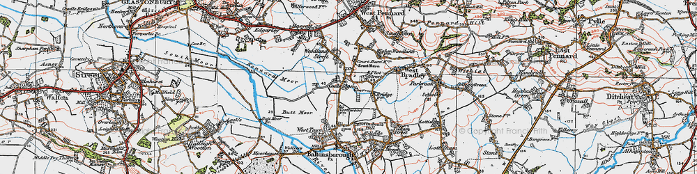 Old map of Coxbridge in 1919