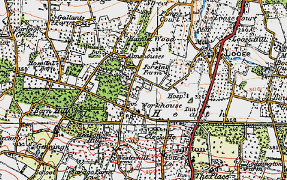 Old map of Coxheath in 1921