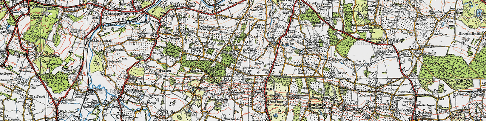 Old map of Coxheath in 1921