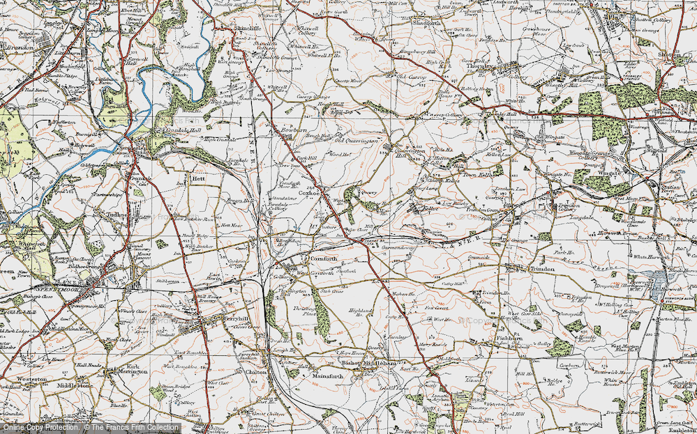 Old Map of Coxhoe, 1925 in 1925