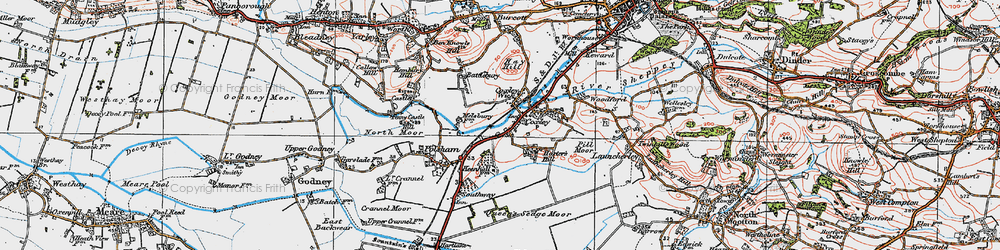 Old map of Coxley Wick in 1919