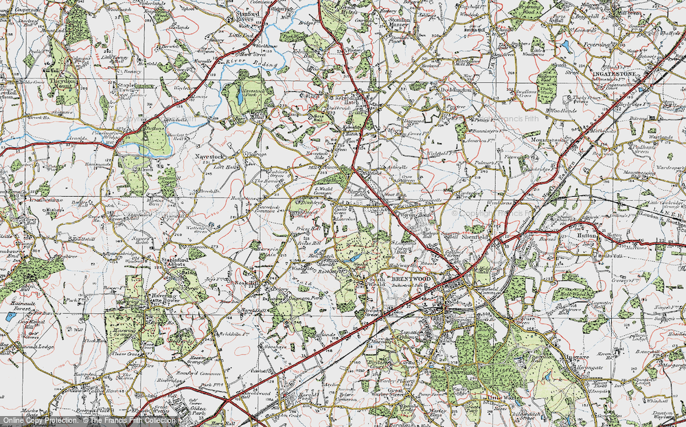 Old Map of Coxtie Green, 1920 in 1920