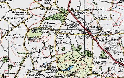 Old map of Coxtie Green in 1920
