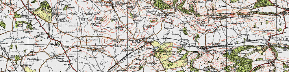 Old map of Coxwold in 1925