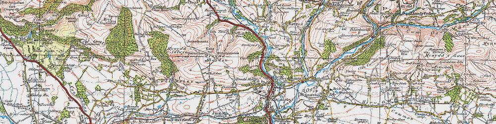 Old map of Coytrahên in 1922