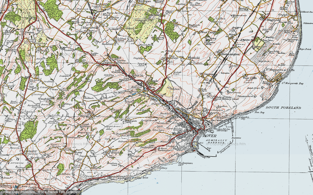 Old Map of Crabble, 1920 in 1920