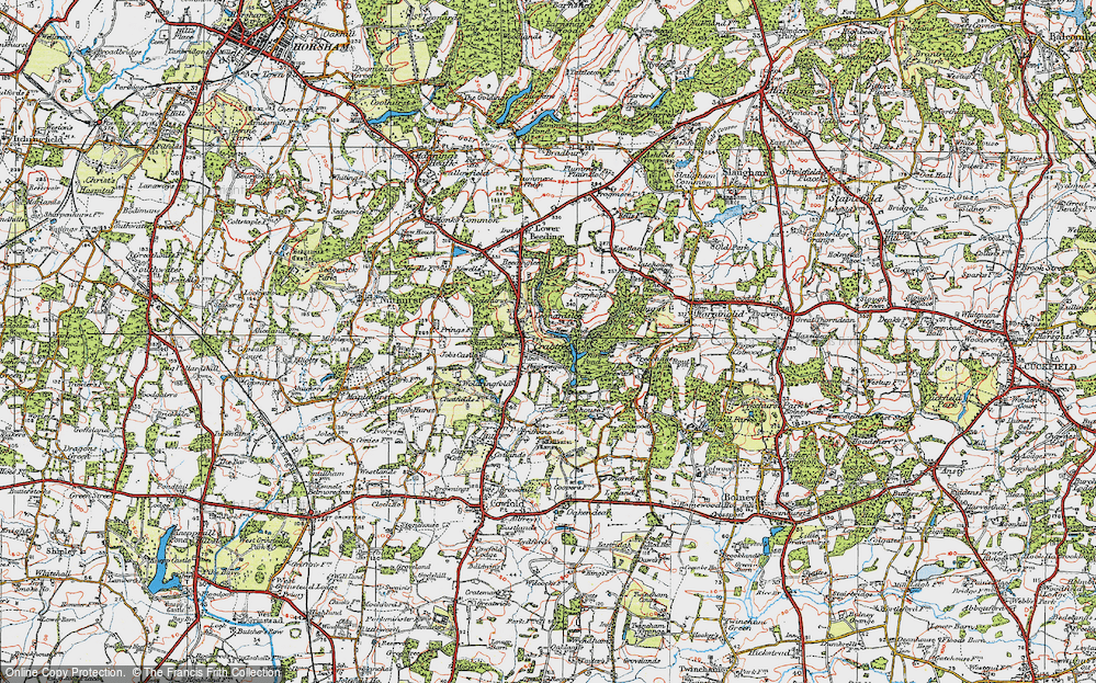Old Map of Historic Map covering Free Chase in 1920