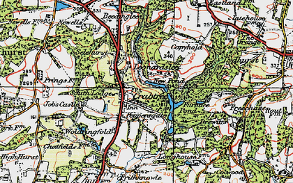Old map of Free Chase in 1920