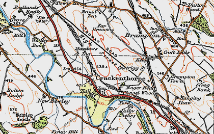 Old map of Brockham in 1925