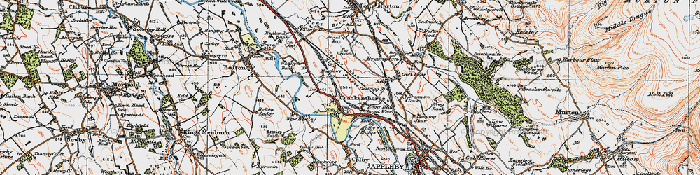 Old map of Brockham in 1925