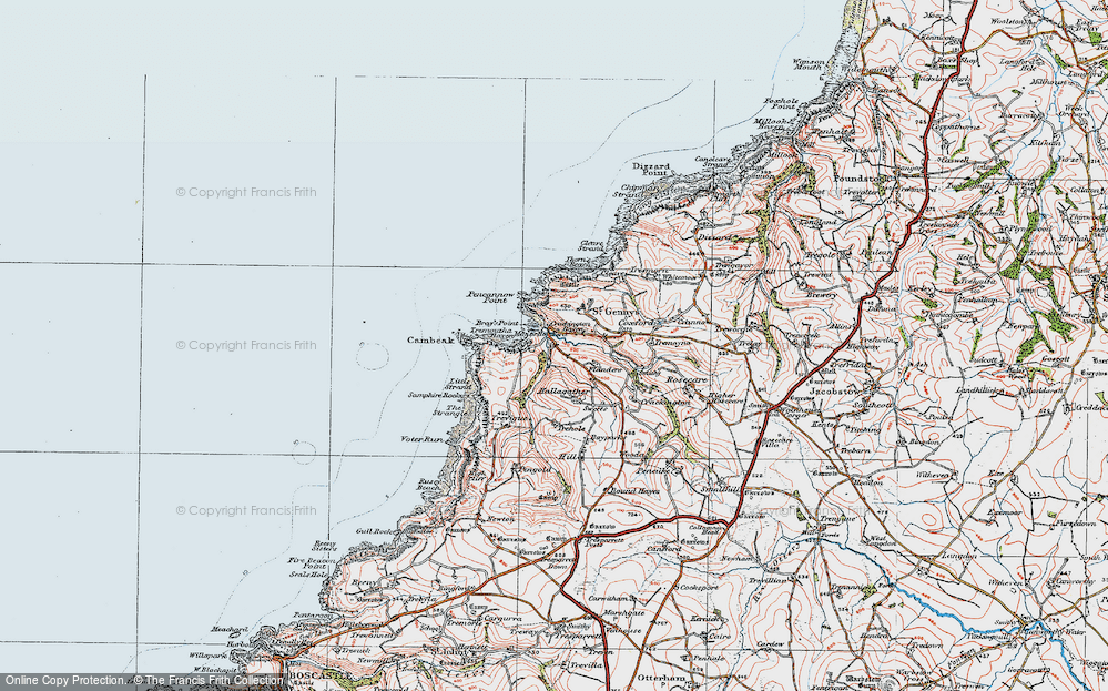 Old Map of Crackington Haven, 1919 in 1919