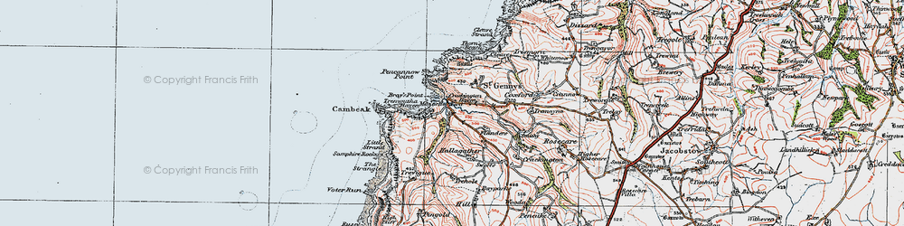 Old map of Tremoutha Haven in 1919