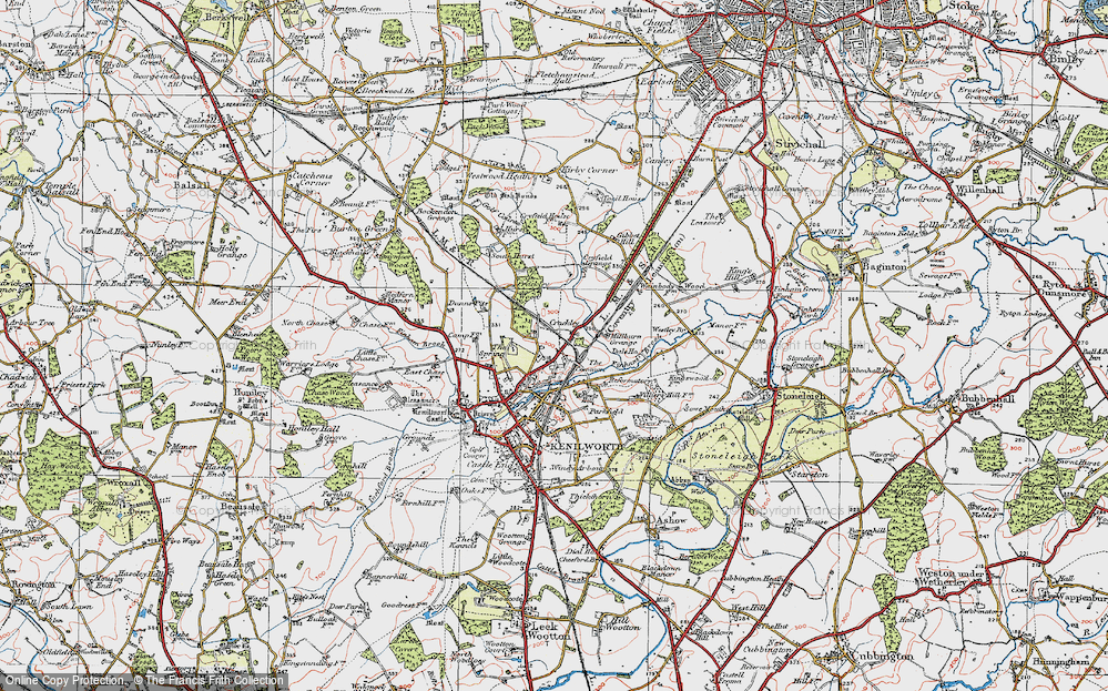 Old Map of Crackley, 1919 in 1919