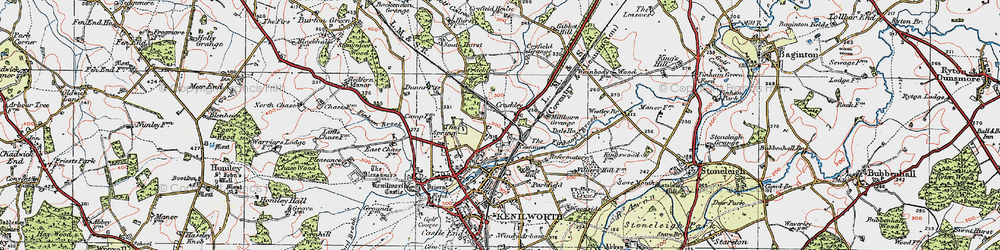 Old map of Crackley in 1919