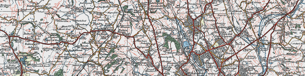 Old map of Bignall Hill in 1921