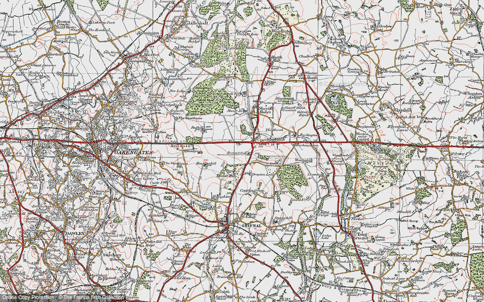 Old Map of Crackleybank, 1921 in 1921
