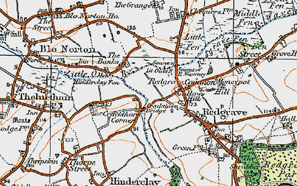 Old map of Crackthorn Corner in 1920