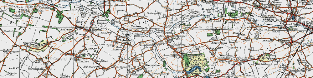 Old map of Crackthorn Corner in 1920