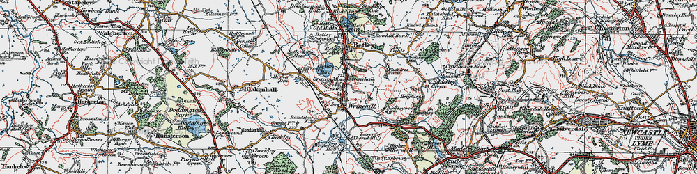 Old map of Cracow Moss in 1921