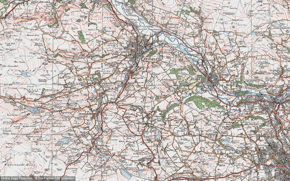 Old Map of Cradle Edge, 1925 in 1925