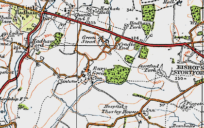 Old map of Cradle End in 1919