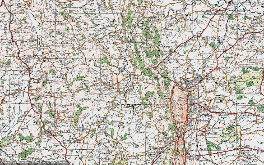 Old Map of Cradley, 1920 in 1920