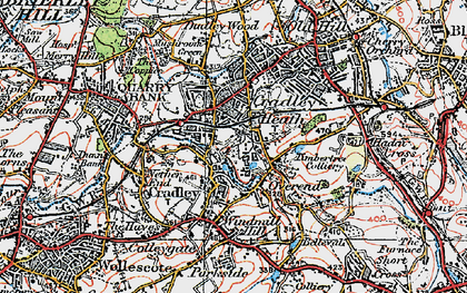 Old map of Cradley Heath in 1921