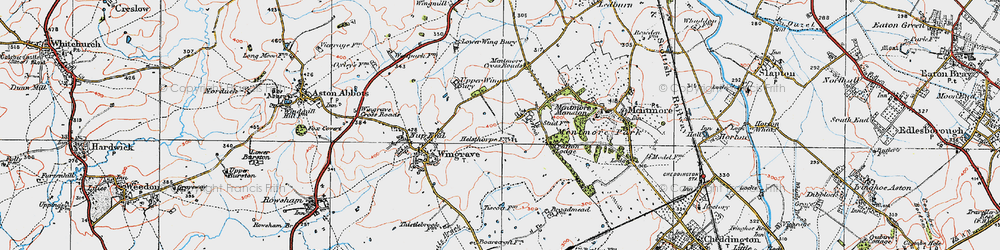 Old map of Crafton in 1919