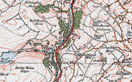 Old map of Cragg Vale in 1925