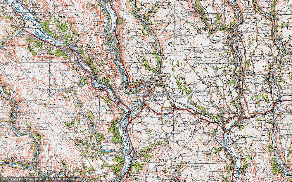 Old Map of Craig Berthlwyd, 1919 in 1919