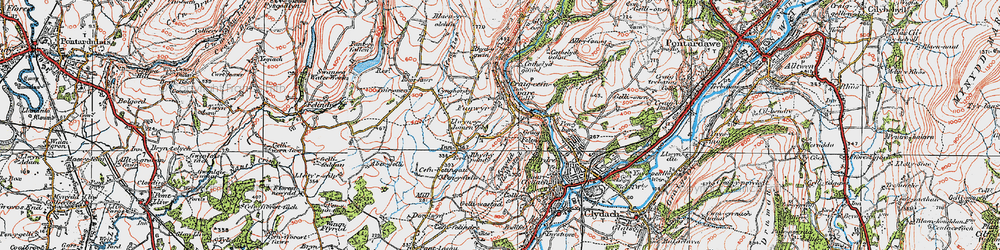 Old map of Craig-cefn-parc in 1923