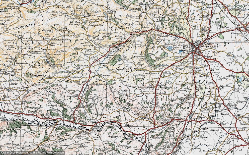 Old Map of Craig-llwyn, 1921 in 1921