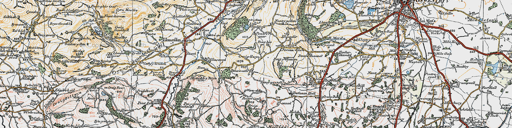 Old map of Craig-llwyn in 1921