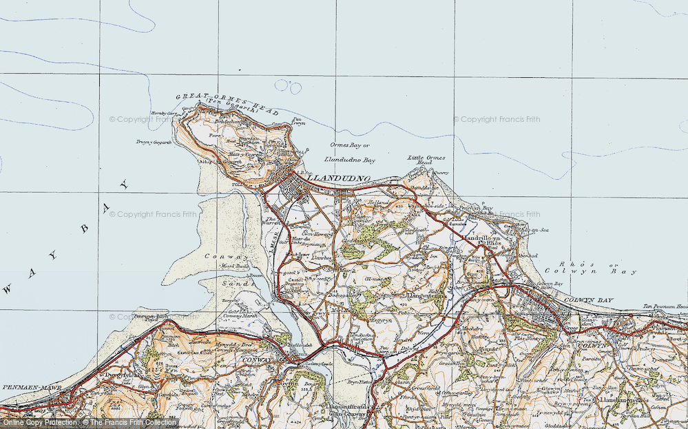 Old Map of Craig-y-don, 1922 in 1922