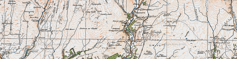 Old map of Craig-y-nos in 1923