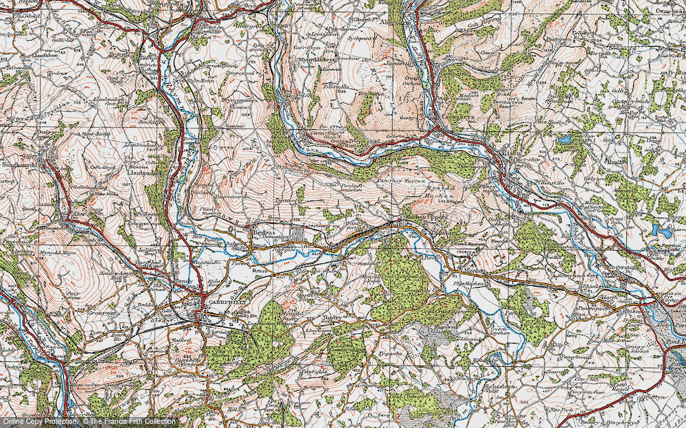 Old Map of Craig-y-Rhacca, 1919 in 1919