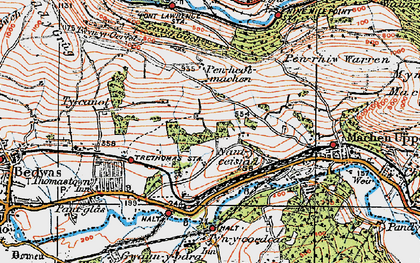 Old map of Craig-y-Rhacca in 1919